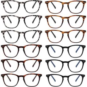 imageEyekepper 4 Pack Reading Glasses Blue Light Blocking Large Frame Computer Readers 15012 Pack Mix  Rj003