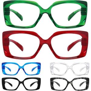 imageEyekepper 4Pack Reading Glasses Blue Light Blocking Stylish Computer Glasses Readers Women 156 Pack Mix Color