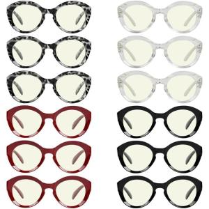 imageEyekepper 4pack Reading Glasses Blue Light Blocking Women Oversized Round Computer Readers 15012 Pack Mix  Uv2004