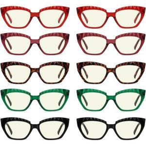 imageEyekepper 5pack Reading Glasses Blue Light Blocking Women Stylish Readers10 Pack Mix Color  Uv2133
