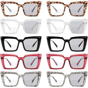 imageEyekepper Transition Photochromic Bifocal Readers Reading Glasses for Women Oversized10 Pack Mix  R057