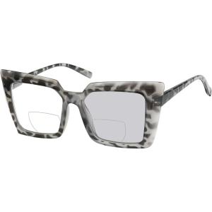 imageEyekepper Transition Photochromic Bifocal Readers Reading Glasses for Women OversizedGreyTortoise