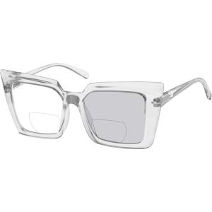 imageEyekepper Transition Photochromic Bifocal Readers Reading Glasses for Women OversizedTransparent