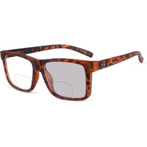 imageEyekepper Transition Photochromic Bifocal Reading Glasses Oversized Large FrameTortoise
