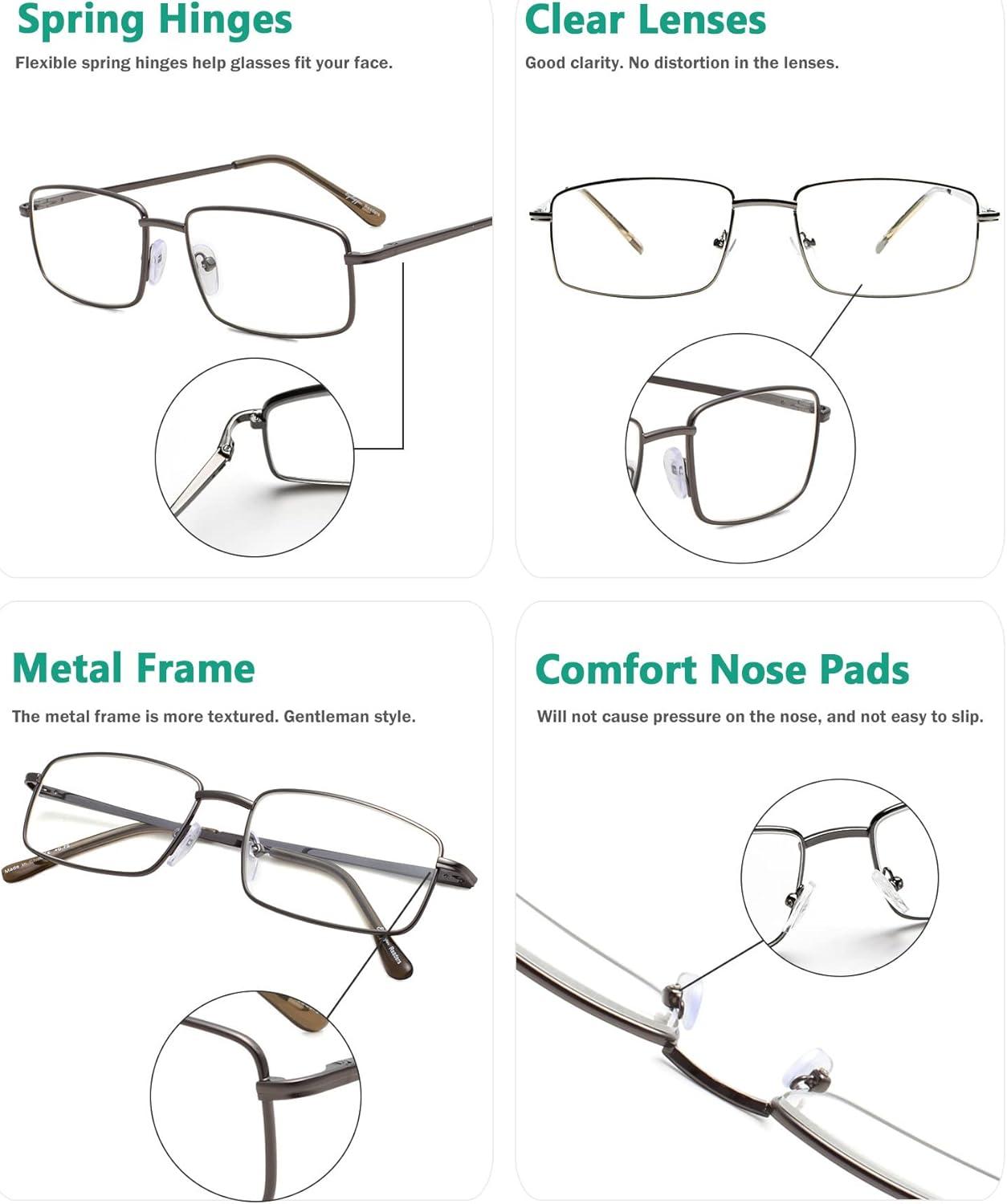 imageEyekepper 10 Pack Blue Light Reading Glasses with Telescopic Arms Folding Computer Readers 100Gunmetal