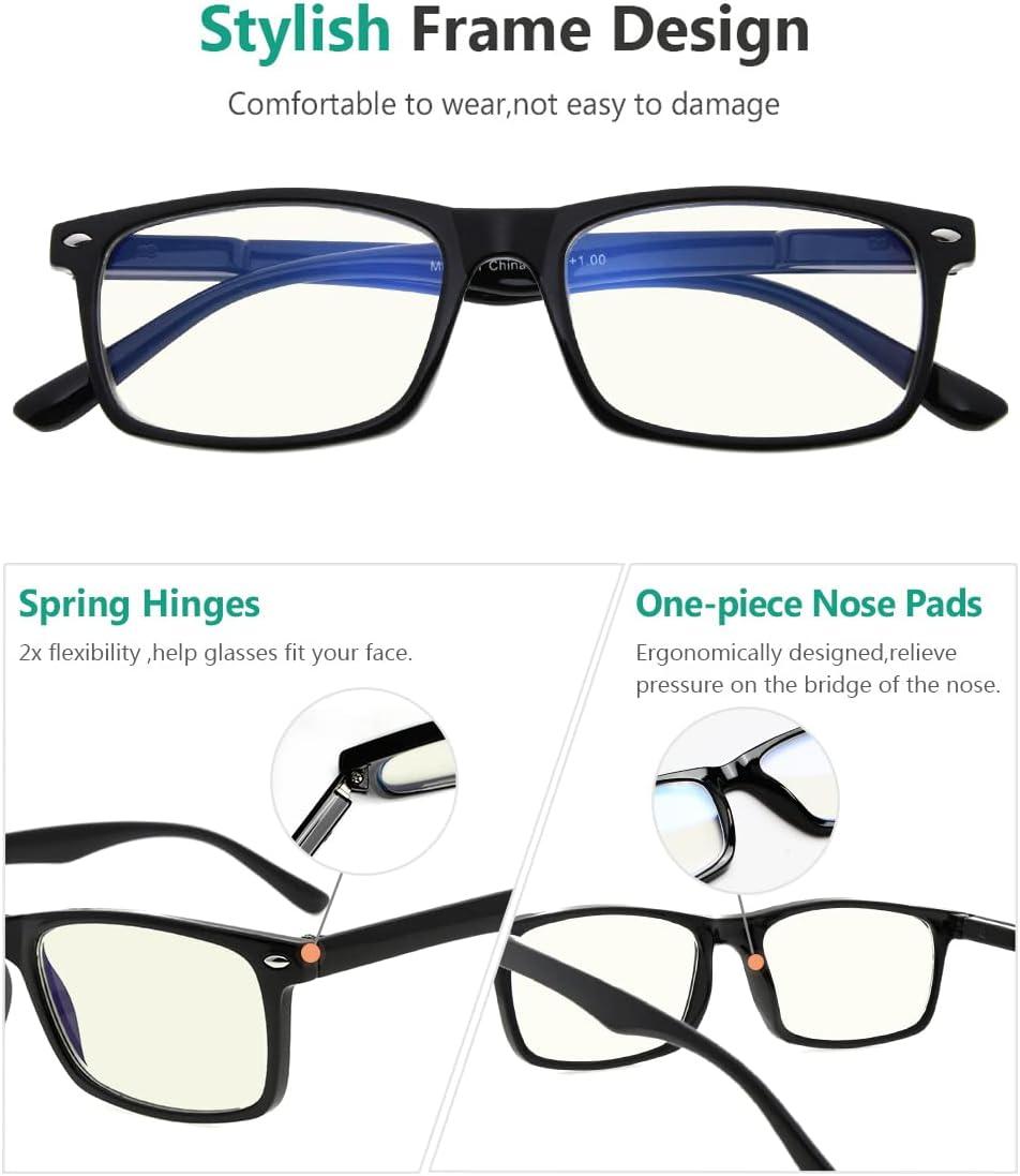 imageEyekepper 2 Pack Anti Blue Light Glasses for Men Blue Light Blocking Glasses for Computer Eyestrain Black2 Black