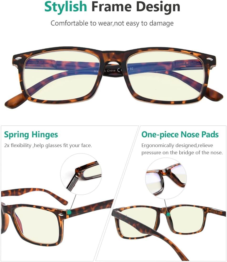 imageEyekepper 2 Pack Anti Blue Light Glasses for Men Blue Light Blocking Glasses for Computer Eyestrain Black2 Tortoise