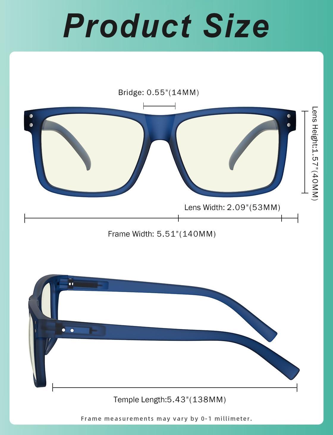 imageEyekepper 2 Pack Anti Blue Light Glasses for Men Blue Light Blocking Glasses for Computer Eyestrain BlackS2 Blue