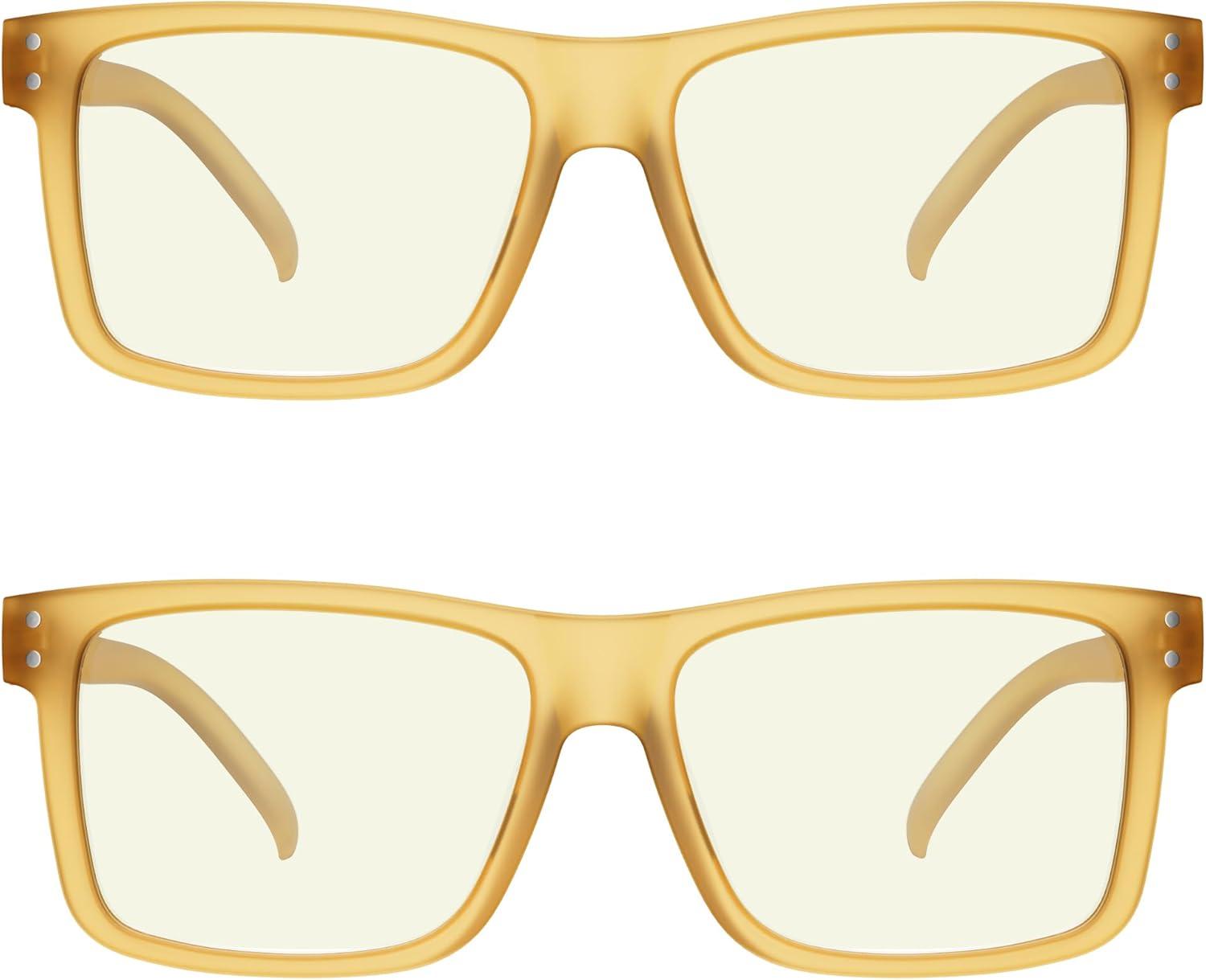 imageEyekepper 2 Pack Anti Blue Light Glasses for Men Blue Light Blocking Glasses for Computer Eyestrain BlackS2 Clear