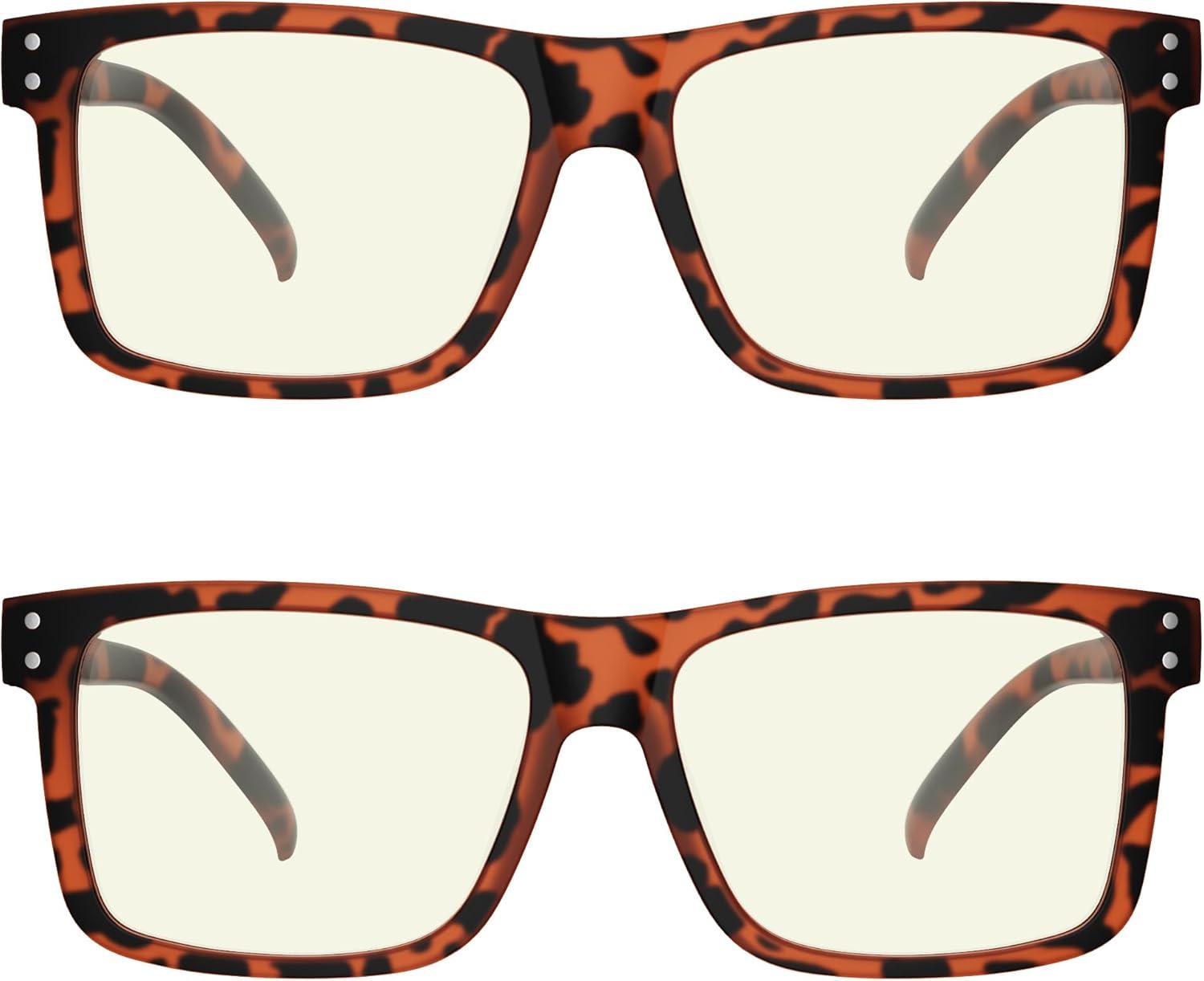 imageEyekepper 2 Pack Anti Blue Light Glasses for Men Blue Light Blocking Glasses for Computer Eyestrain BlackS2 Clear