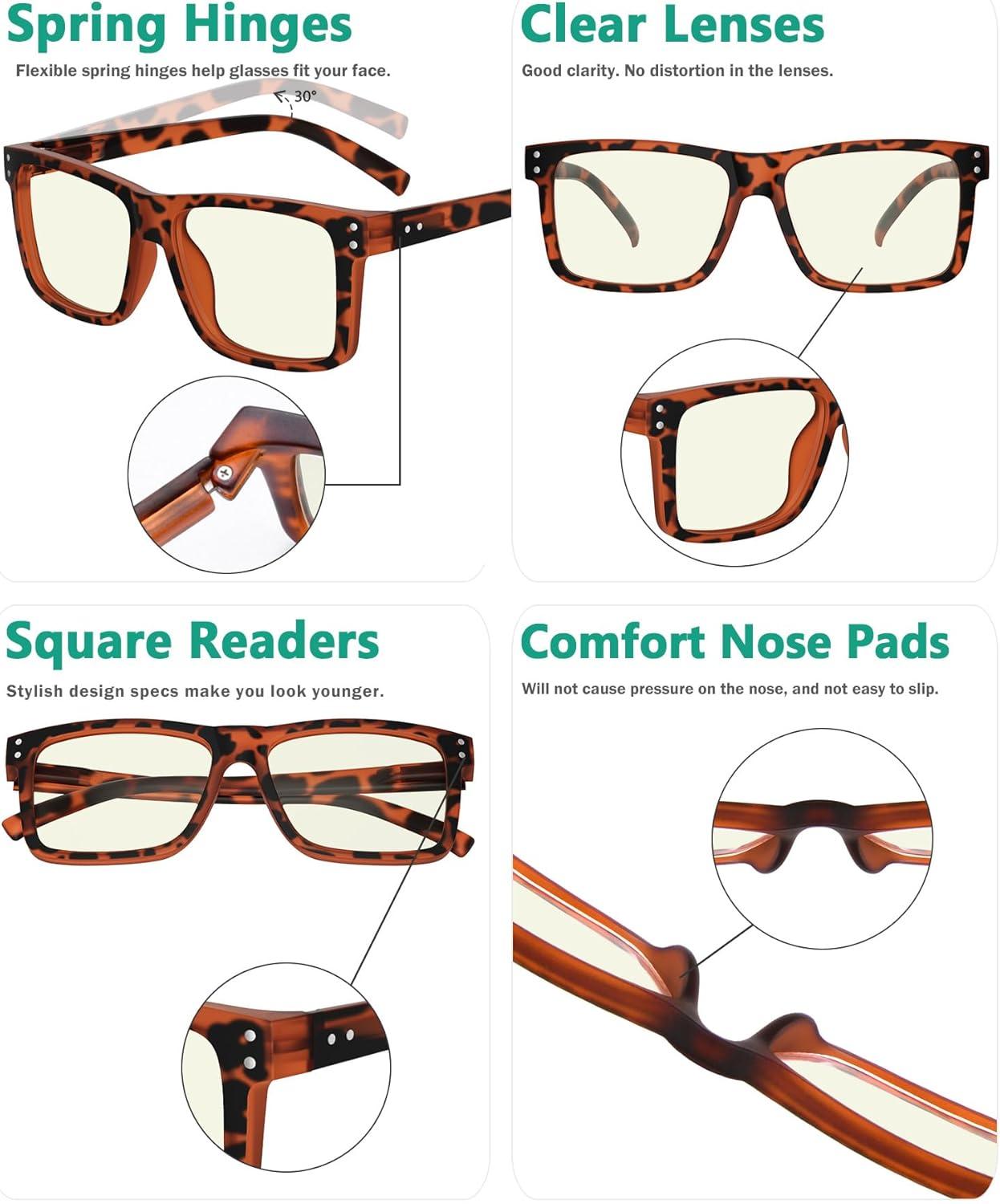 imageEyekepper 2 Pack Anti Blue Light Glasses for Men Blue Light Blocking Glasses for Computer Eyestrain BlackS2 Tortoise