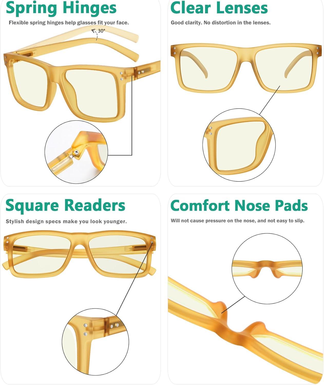 imageEyekepper 2 Pack Anti Blue Light Glasses for Men Blue Light Blocking Glasses for Computer Eyestrain BlackS2 Yellow