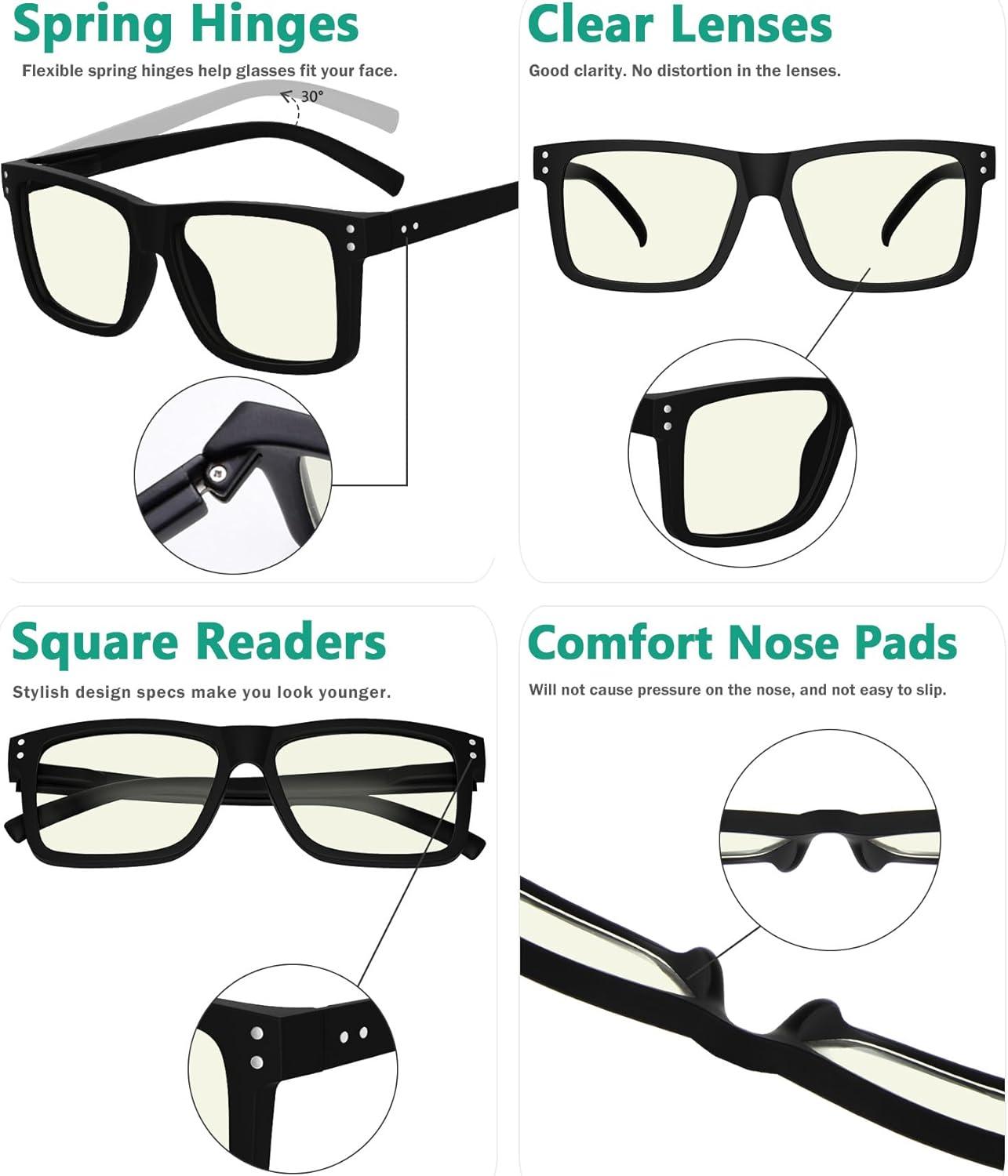 imageEyekepper 2 Pack Anti Blue Light Glasses for Men Blue Light Blocking Glasses for Computer Eyestrain BlackSblack