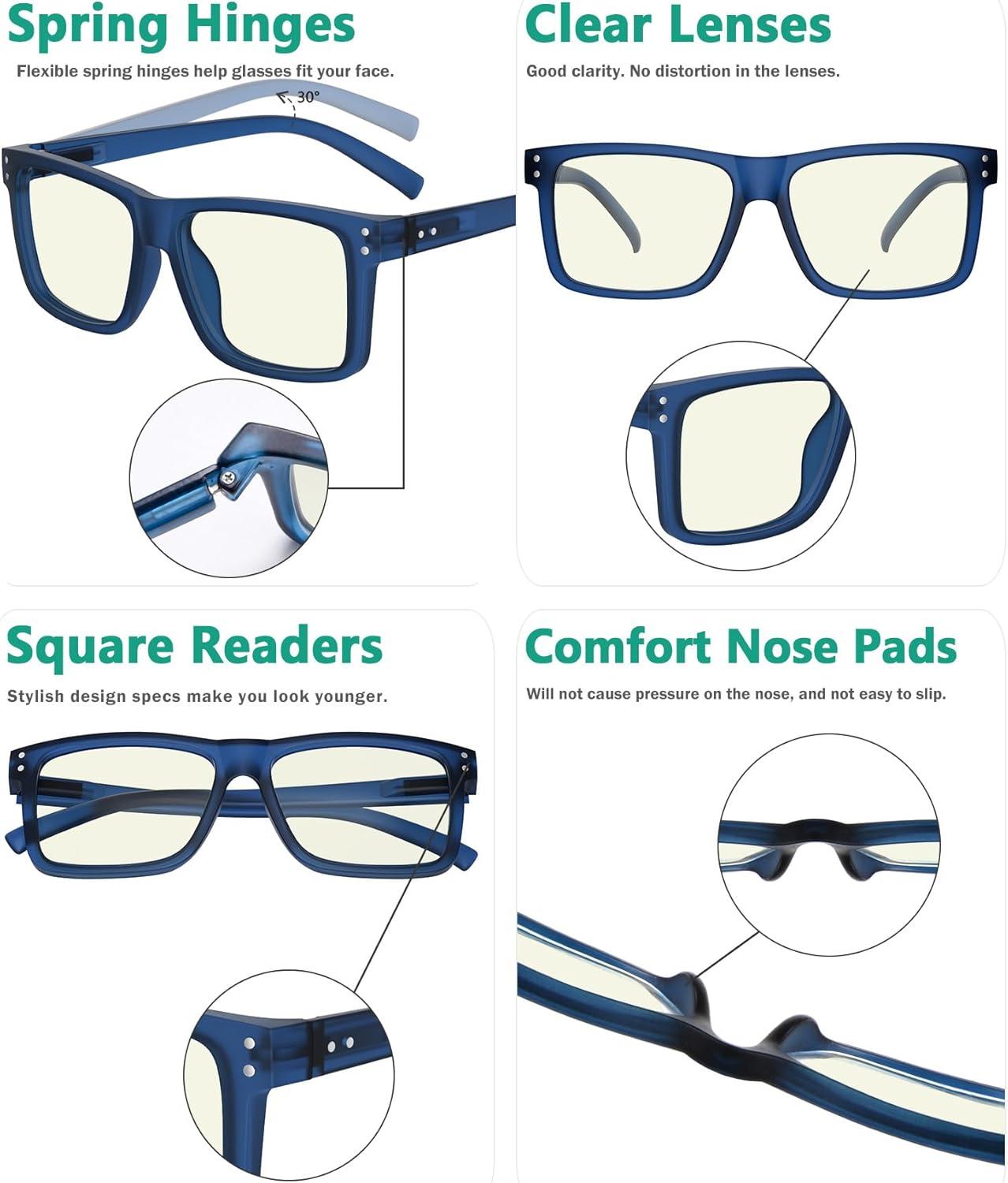 imageEyekepper 2 Pack Anti Blue Light Glasses for Men Blue Light Blocking Glasses for Computer Eyestrain BlackSblue