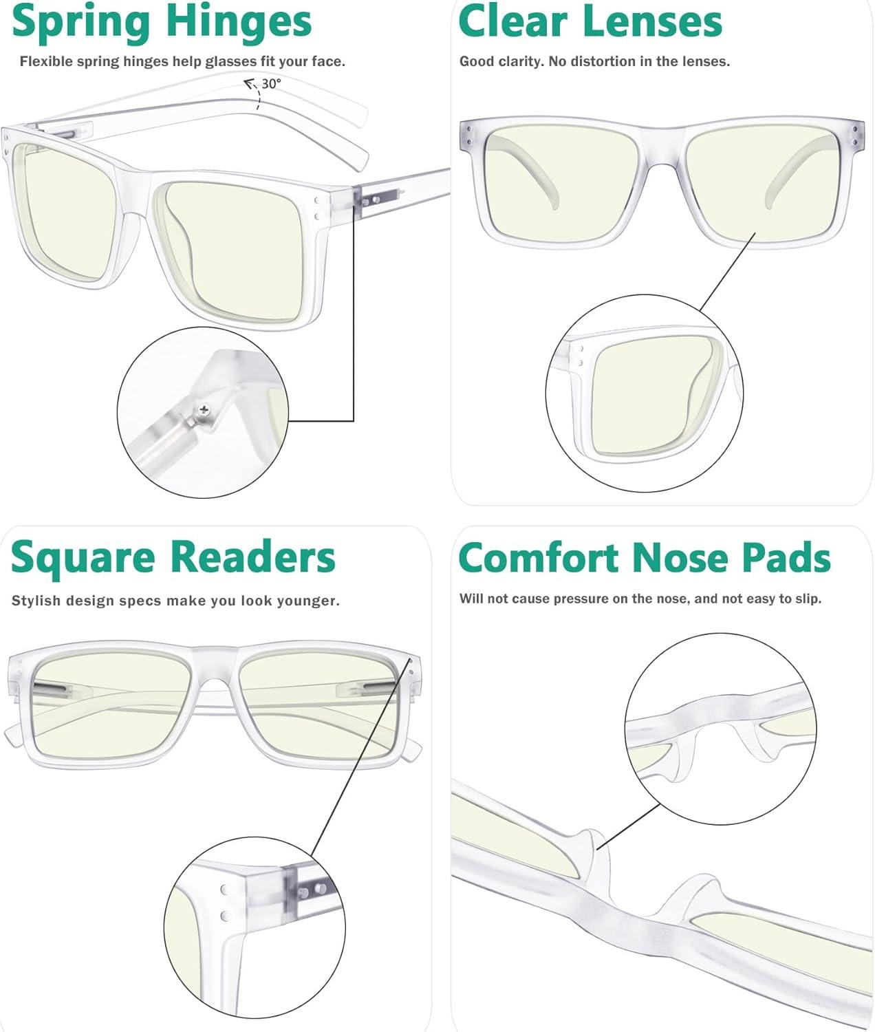 imageEyekepper 2 Pack Anti Blue Light Glasses for Men Blue Light Blocking Glasses for Computer Eyestrain BlackSclear