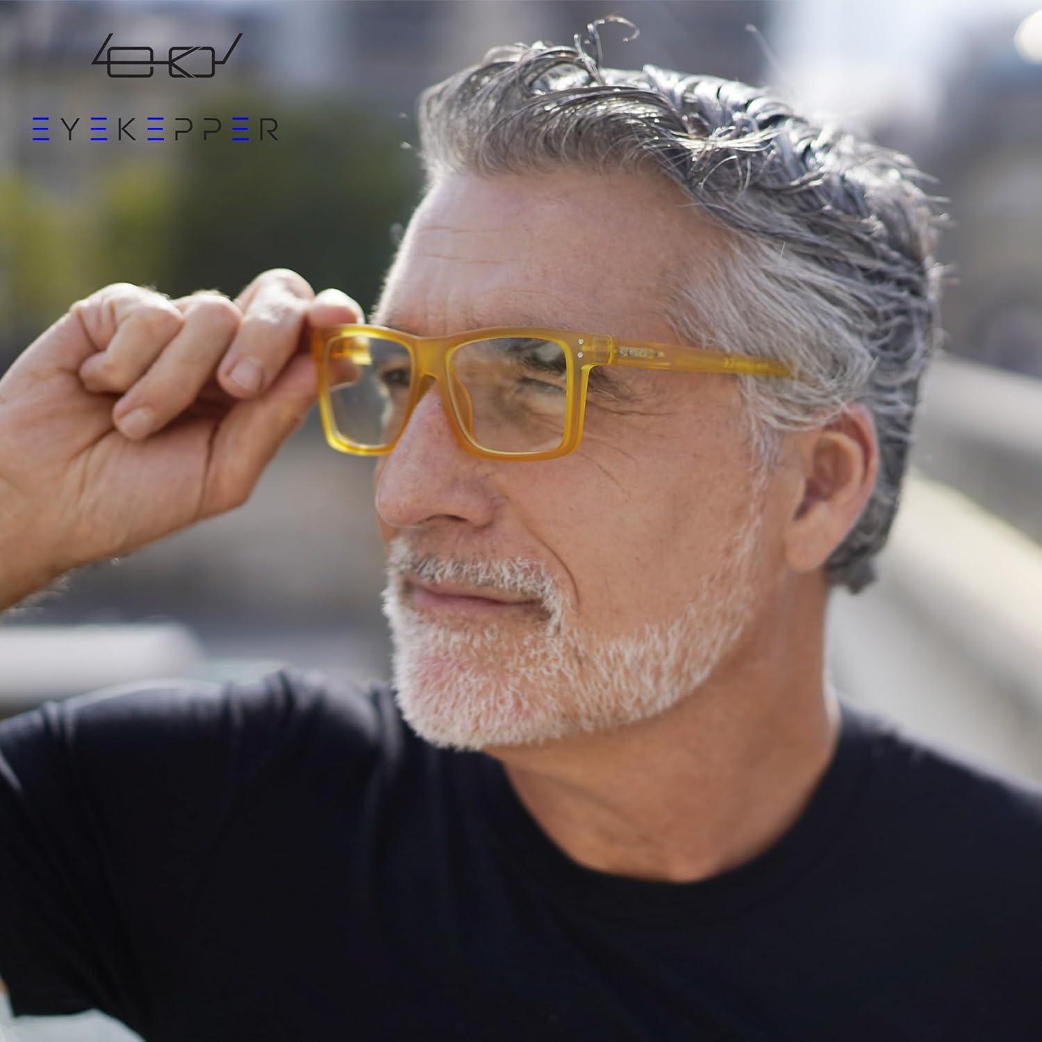 imageEyekepper 2 Pack Anti Blue Light Glasses for Men Blue Light Blocking Glasses for Computer Eyestrain BlackSyellow