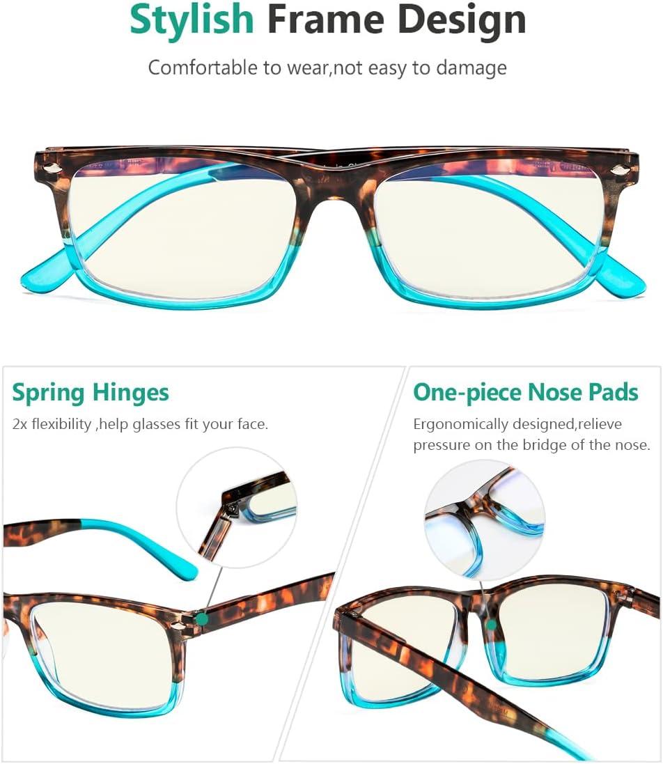 imageEyekepper 2 Pack Anti Blue Light Glasses for Men Blue Light Blocking Glasses for Computer Eyestrain BlackTortoise Blue Frame