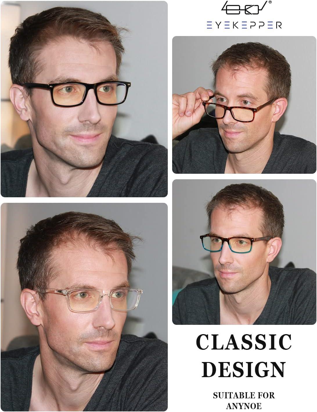 imageEyekepper 2 Pack Anti Blue Light Glasses for Men Blue Light Blocking Glasses for Computer Eyestrain BlackTortoise Blue Frame