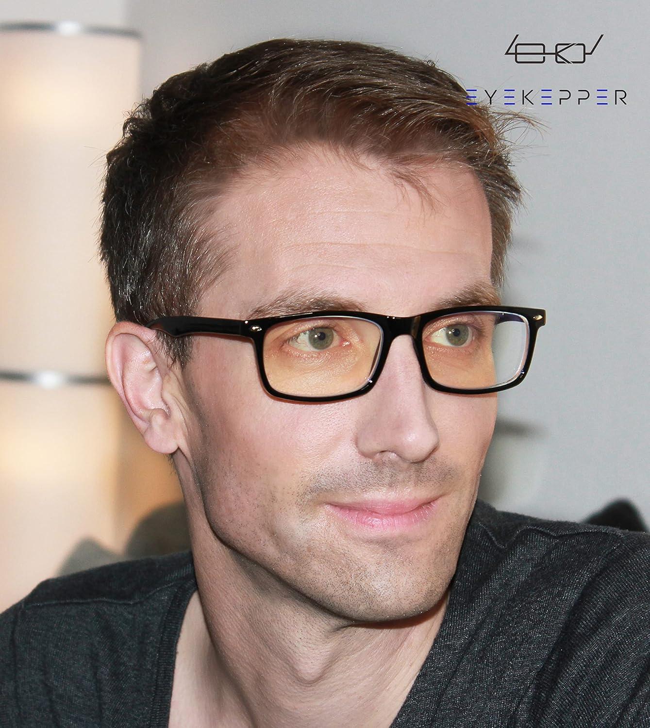 imageEyekepper 2 Pack Anti Blue Light Glasses for Men Blue Light Blocking Glasses for Computer Eyestrain BlackTortoisegreen Framebb60 Lens