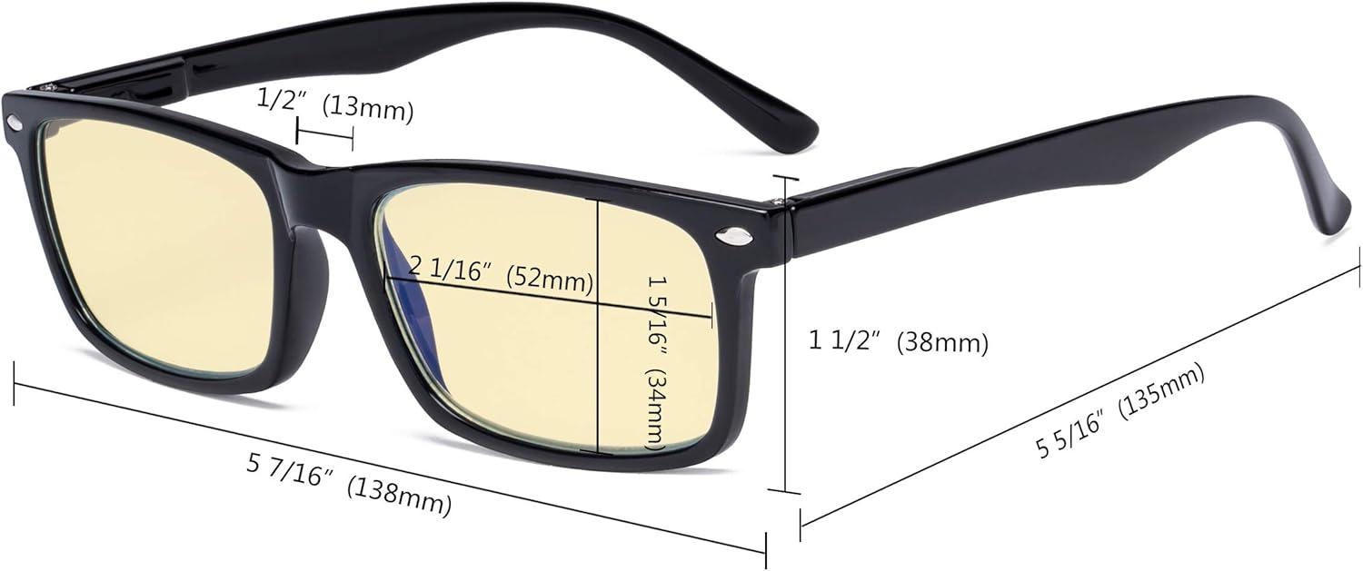 imageEyekepper 2 Pack Anti Blue Light Glasses for Men Blue Light Blocking Glasses for Computer Eyestrain BlackTortoisegreen Framebb60 Lens