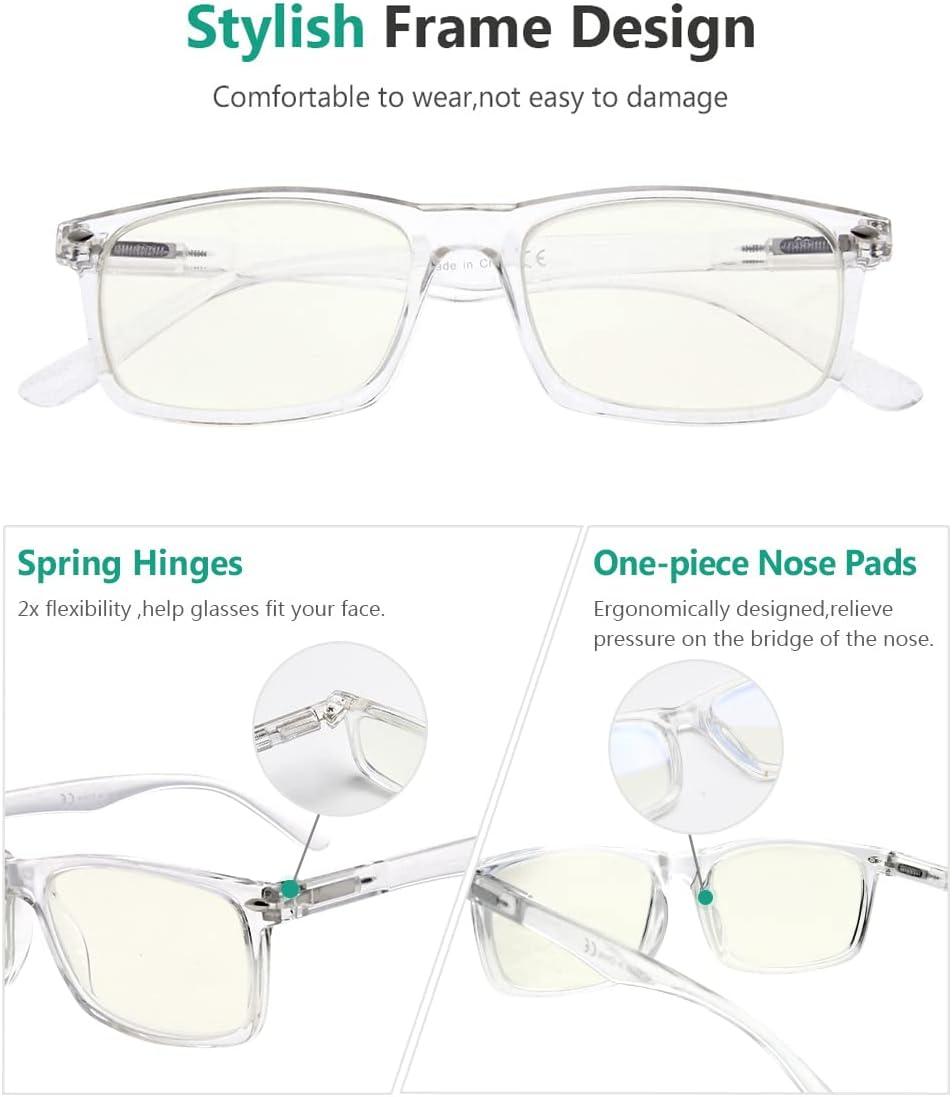 imageEyekepper 2 Pack Anti Blue Light Glasses for Men Blue Light Blocking Glasses for Computer Eyestrain BlackTransparent