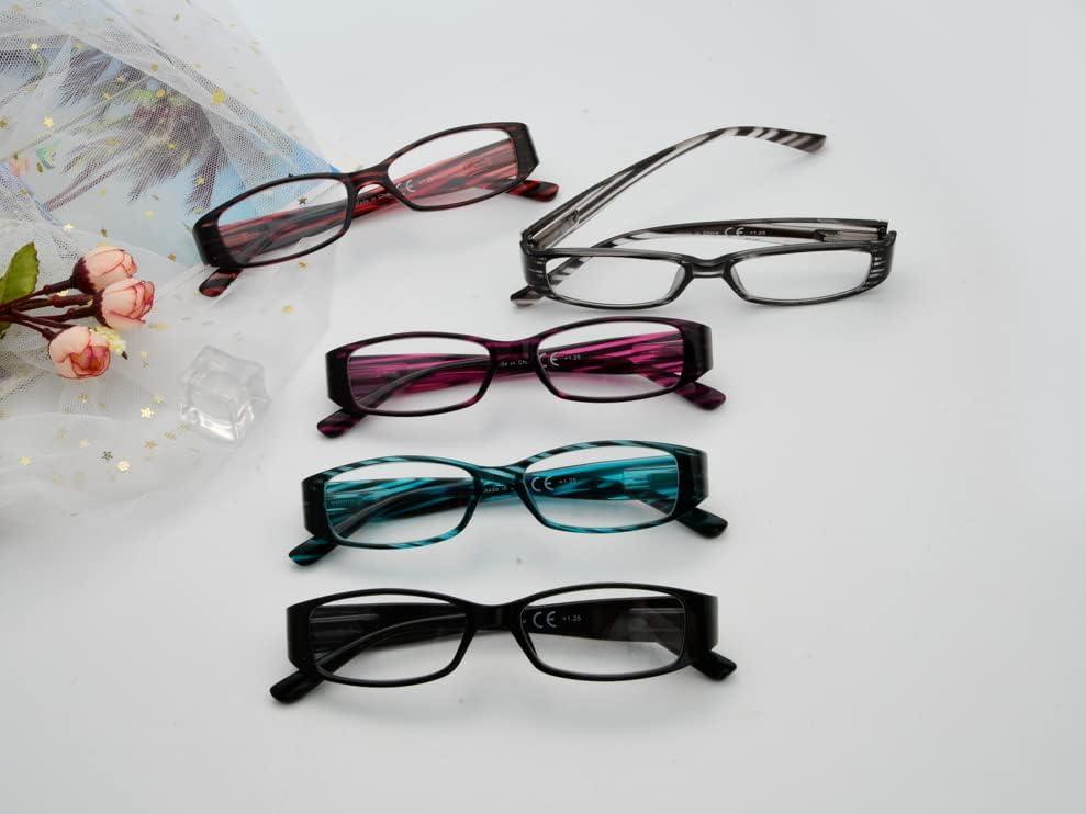 imageEyekepper 4 Pack Blue Light Blocking Readers Women Crystal Computer Reading Glasses 1505pcmix