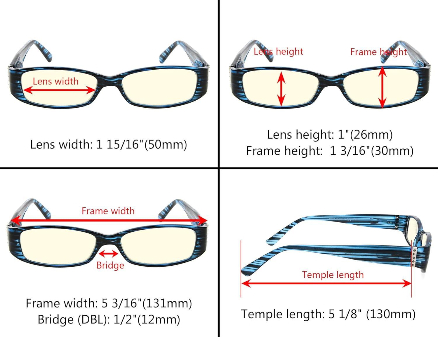 imageEyekepper 4 Pack Blue Light Blocking Readers Women Crystal Computer Reading Glasses 150Blue Light Blockingb404 Pairs