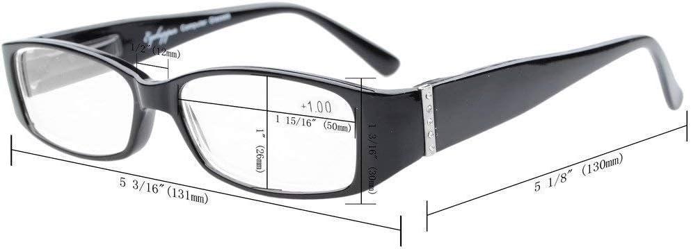imageEyekepper 4 Pack Blue Light Blocking Readers Women Crystal Computer Reading Glasses 150Mix