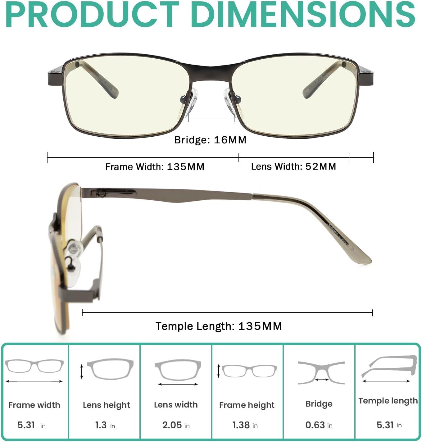 imageEyekepper 4 Pack Reading Glasses Blue Light Blocking Memory Titanium Bridge Computer Readers10 Pack Gunmetal  Cg15016