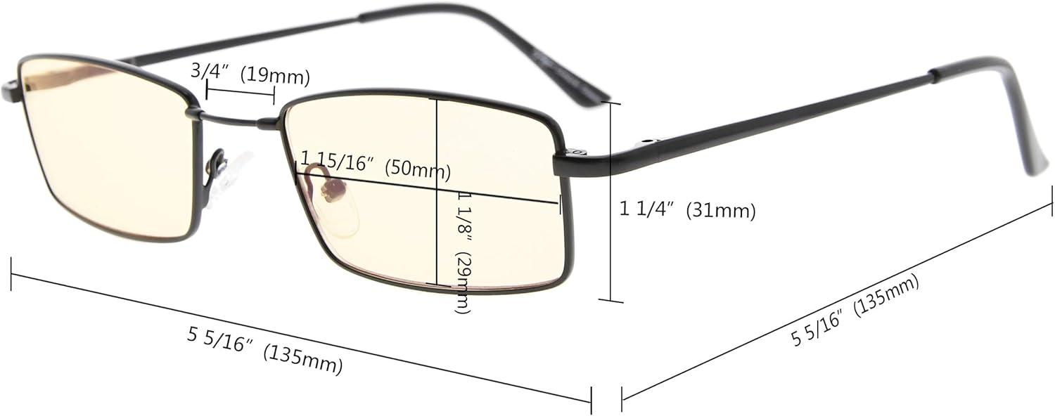 imageEyekepper 4 Pack Reading Glasses Blue Light Blocking Memory Titanium Bridge Computer ReadersBlue Light Blockingb404 Pairs