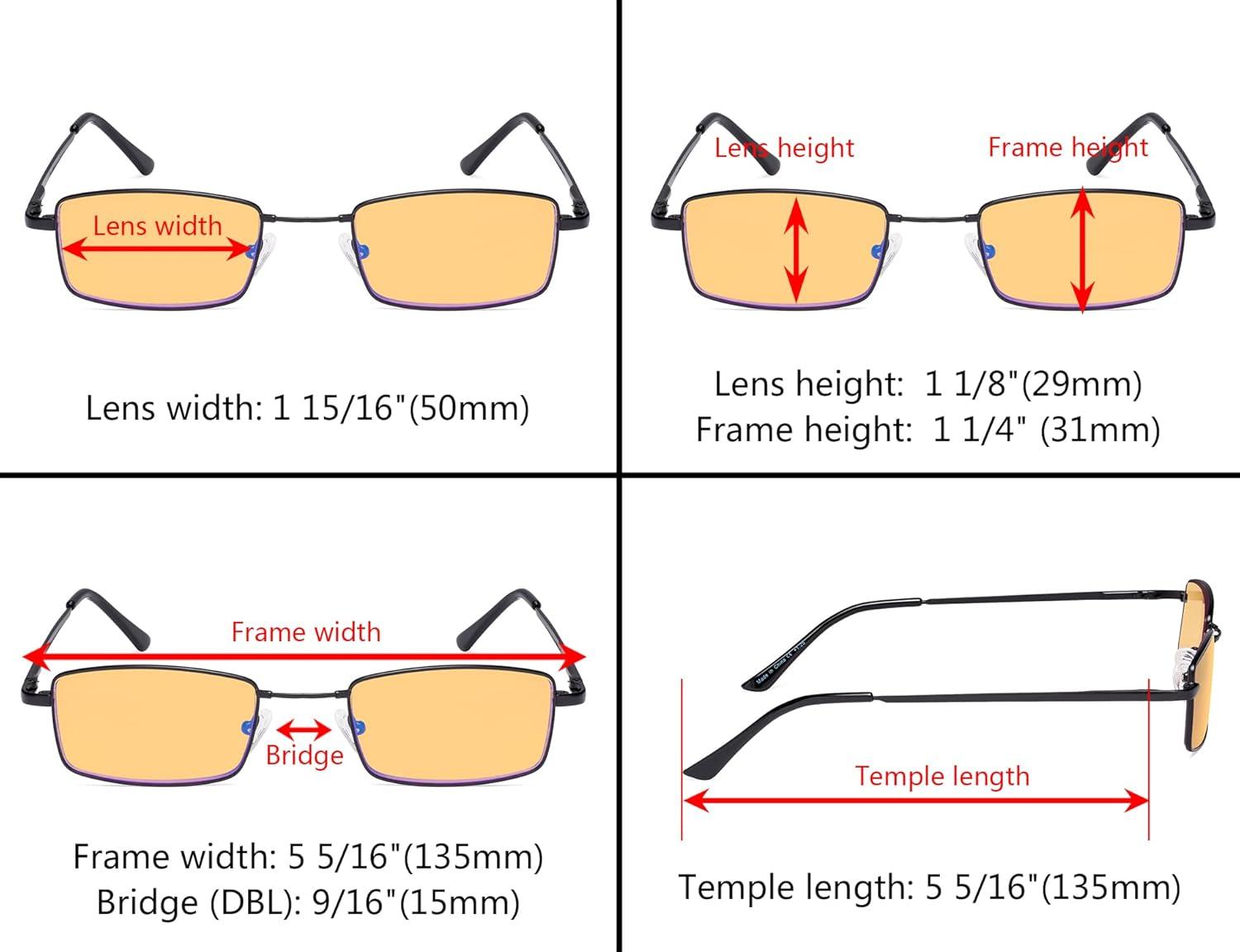 imageEyekepper 4 Pack Reading Glasses Blue Light Blocking Memory Titanium Bridge Computer ReadersBlue Light Blockingb904 Pairs