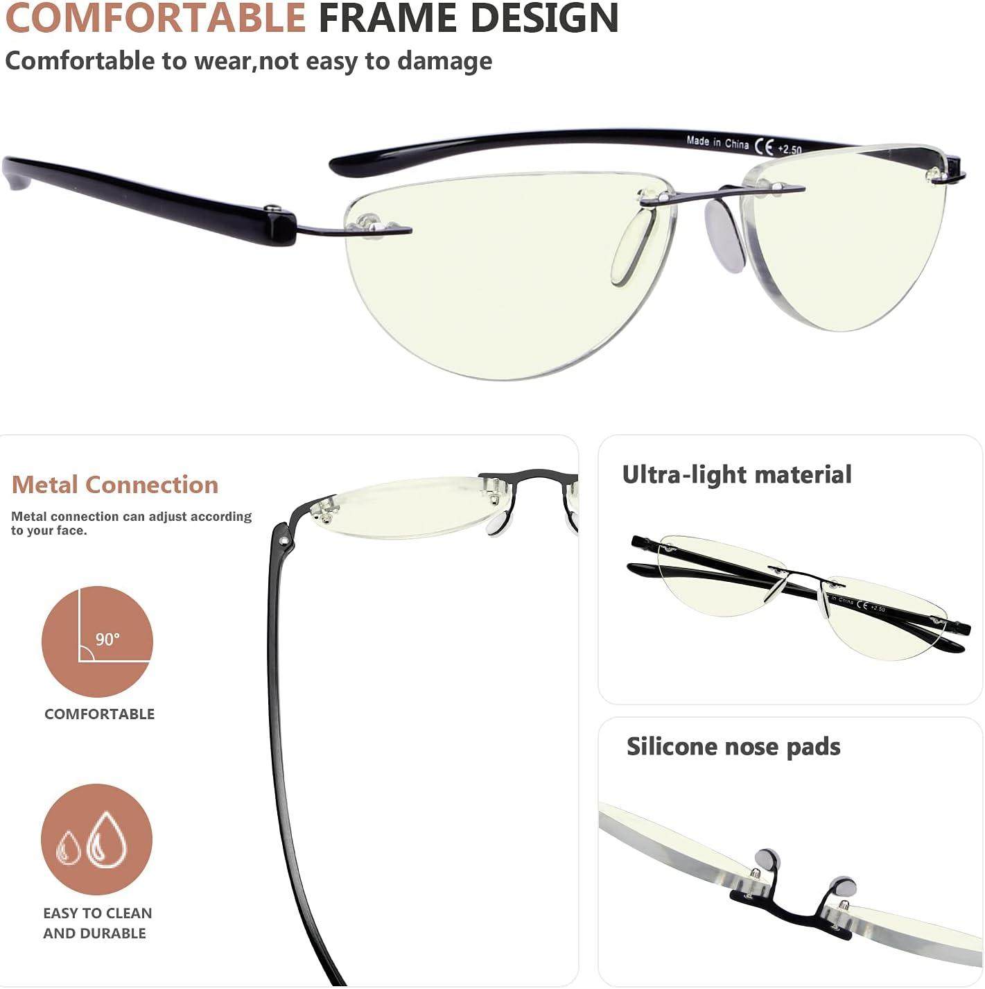 imageEyekepper 4Pack Quality HalfRim Reading Glasses Readers with Spring Hinges Include Computer Readers for Women Men12 Pack Mix Uvr2202