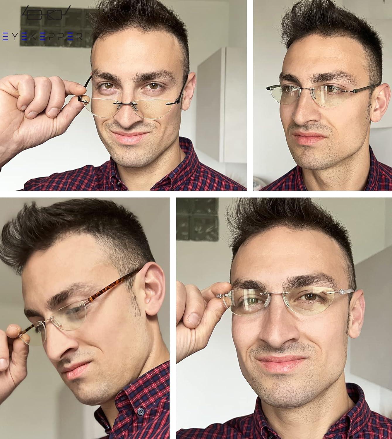 imageEyekepper 4Pack Quality HalfRim Reading Glasses Readers with Spring Hinges Include Computer Readers for Women Men12 Pack Mix Uvr2202