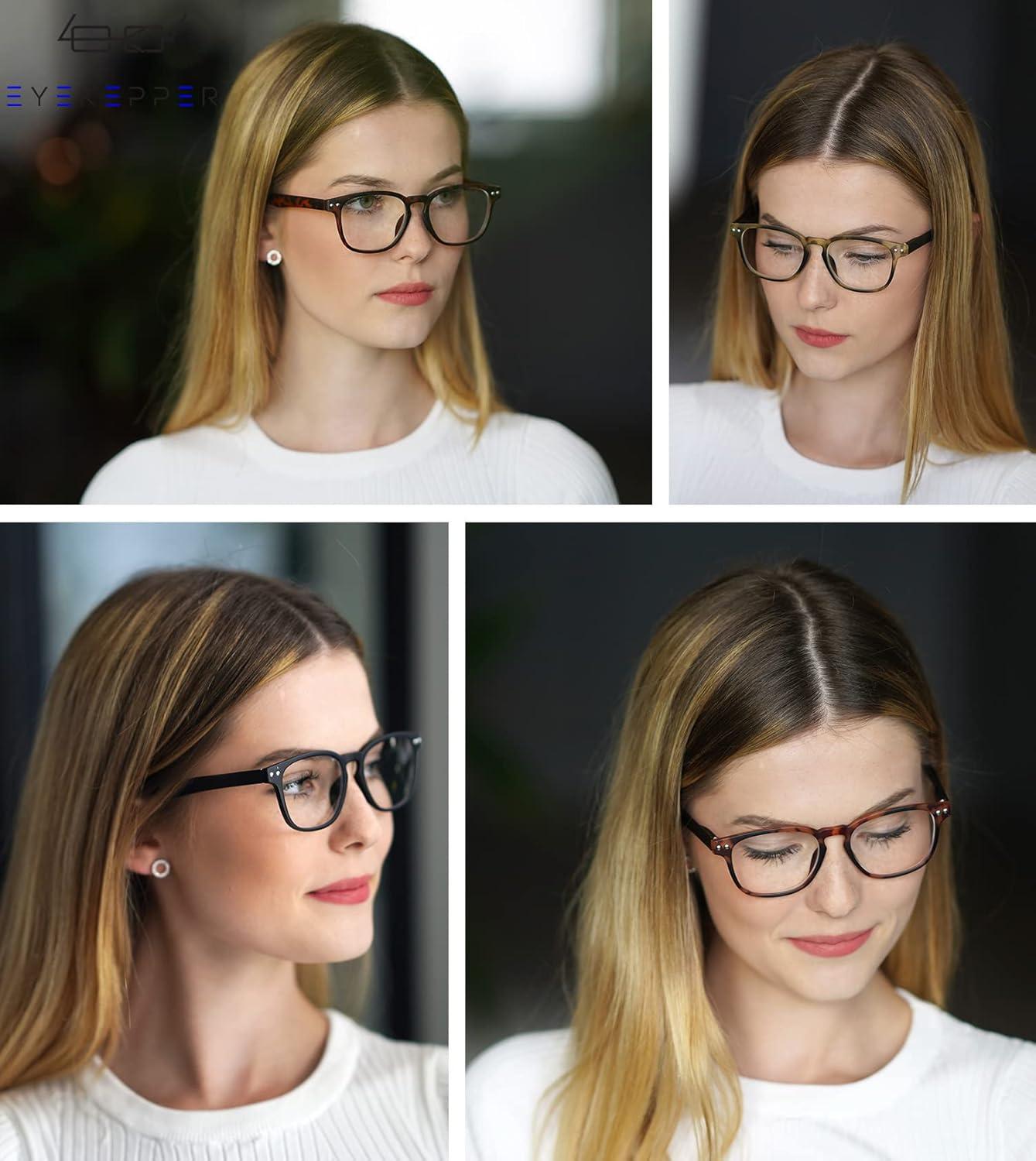 imageEyekepper 5 Pack Fashion Design Blue Light Blocking Readers for Women Computer Reading Glasses Yellow Tinted 1505 Pairs Mix