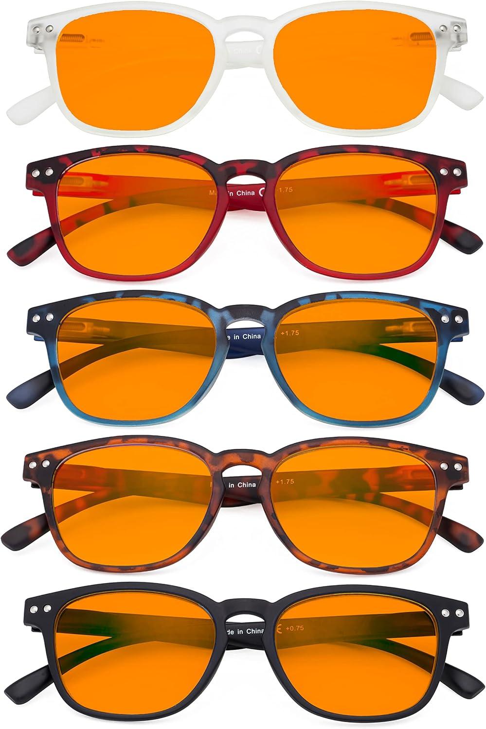 imageEyekepper 5 Pack Fashion Design Blue Light Blocking Readers for Women Computer Reading Glasses Yellow Tinted 150Blue Light Blockingb985 Pairs