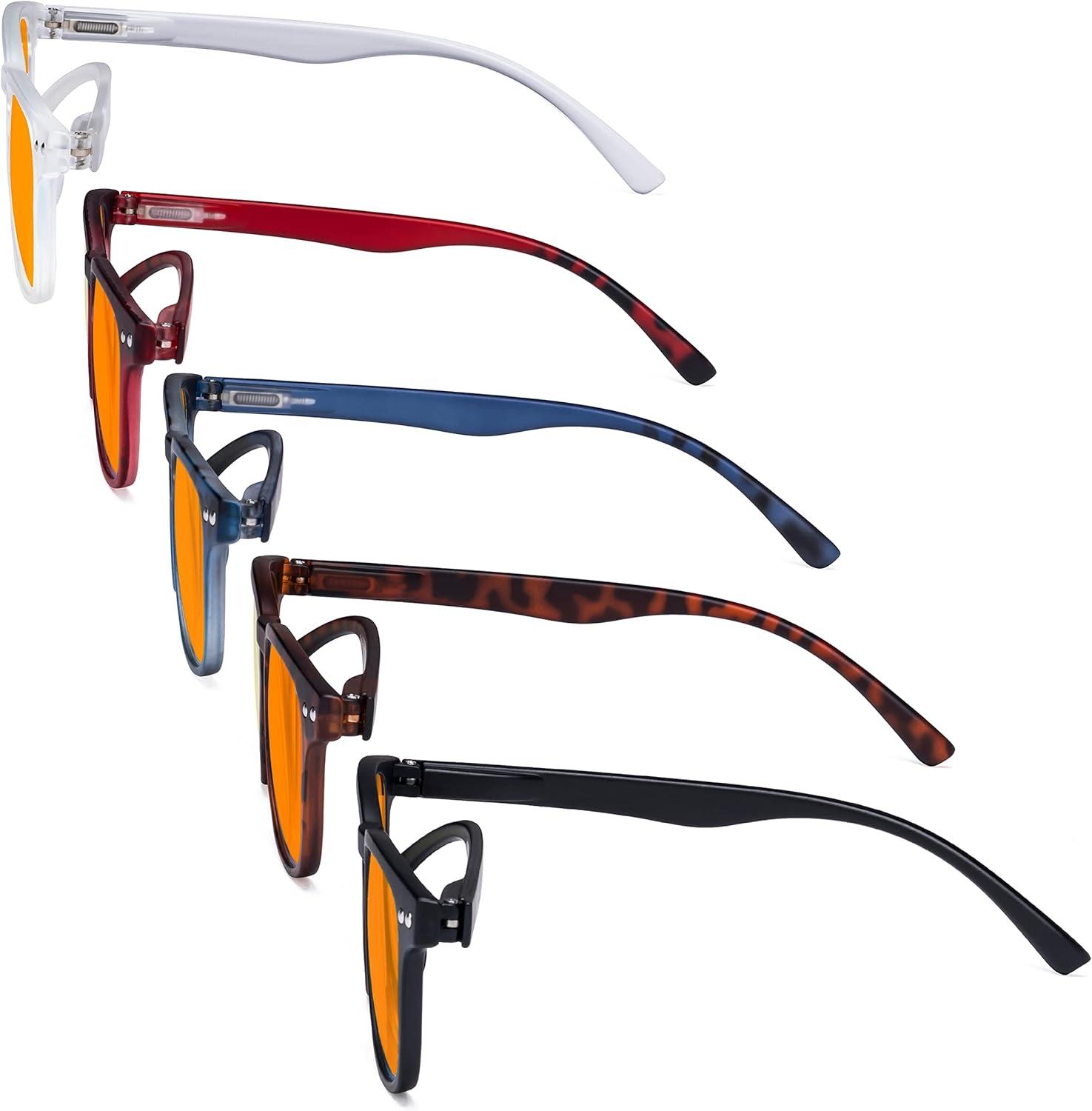 imageEyekepper 5 Pack Fashion Design Blue Light Blocking Readers for Women Computer Reading Glasses Yellow Tinted 150Blue Light Blockingb985 Pairs