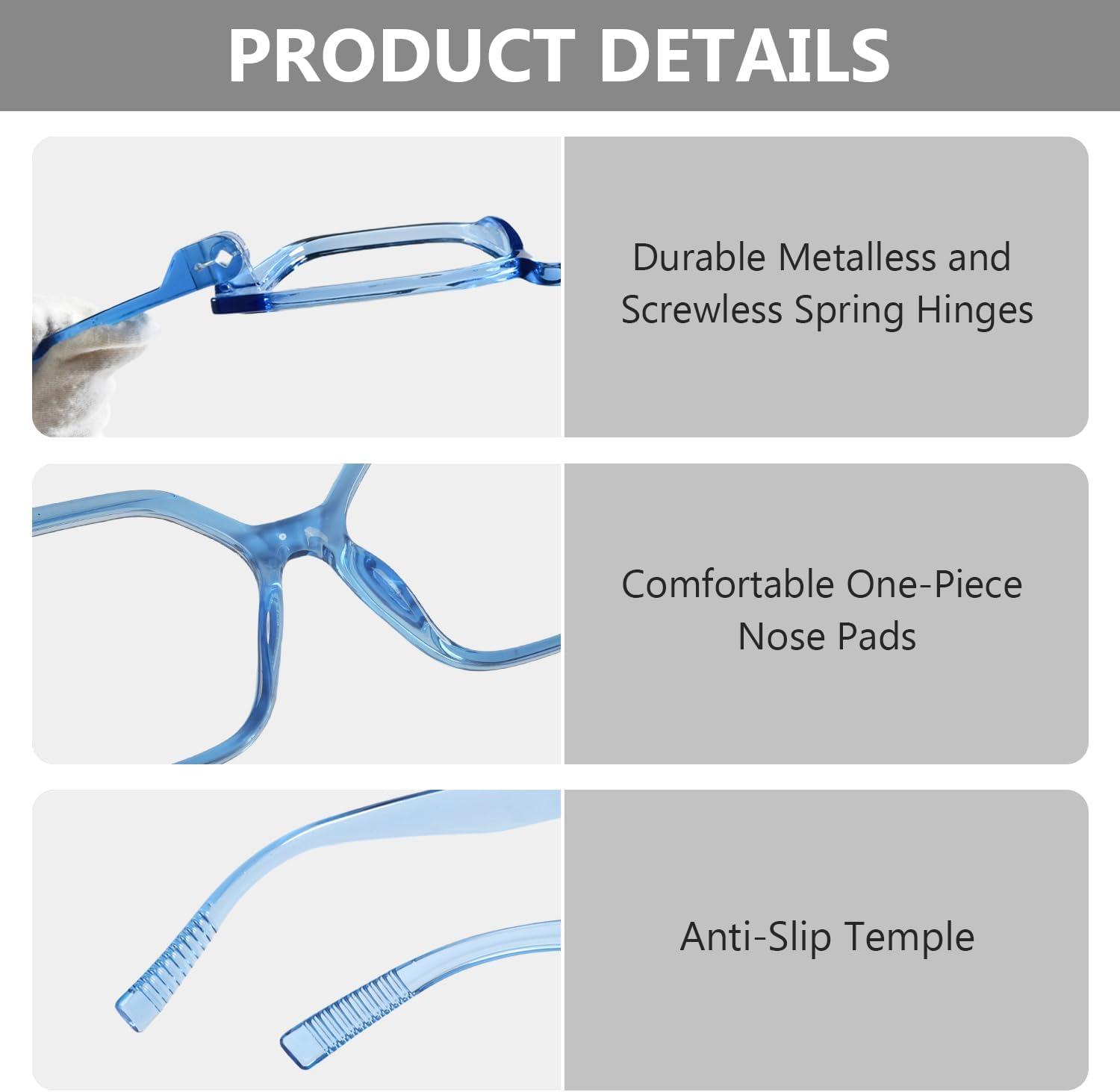 imageEyekepper 5 Pack Ladies Blue Light Blocking Readers Retro Computer Reading Glasses 1506 Pack Mix Colornr2314