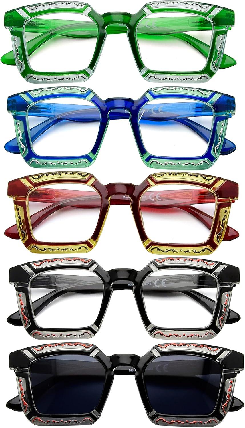 imageEyekepper 5pack Reading Glasses for Women Floral Pattern Design Readers5 Pack Mix Color