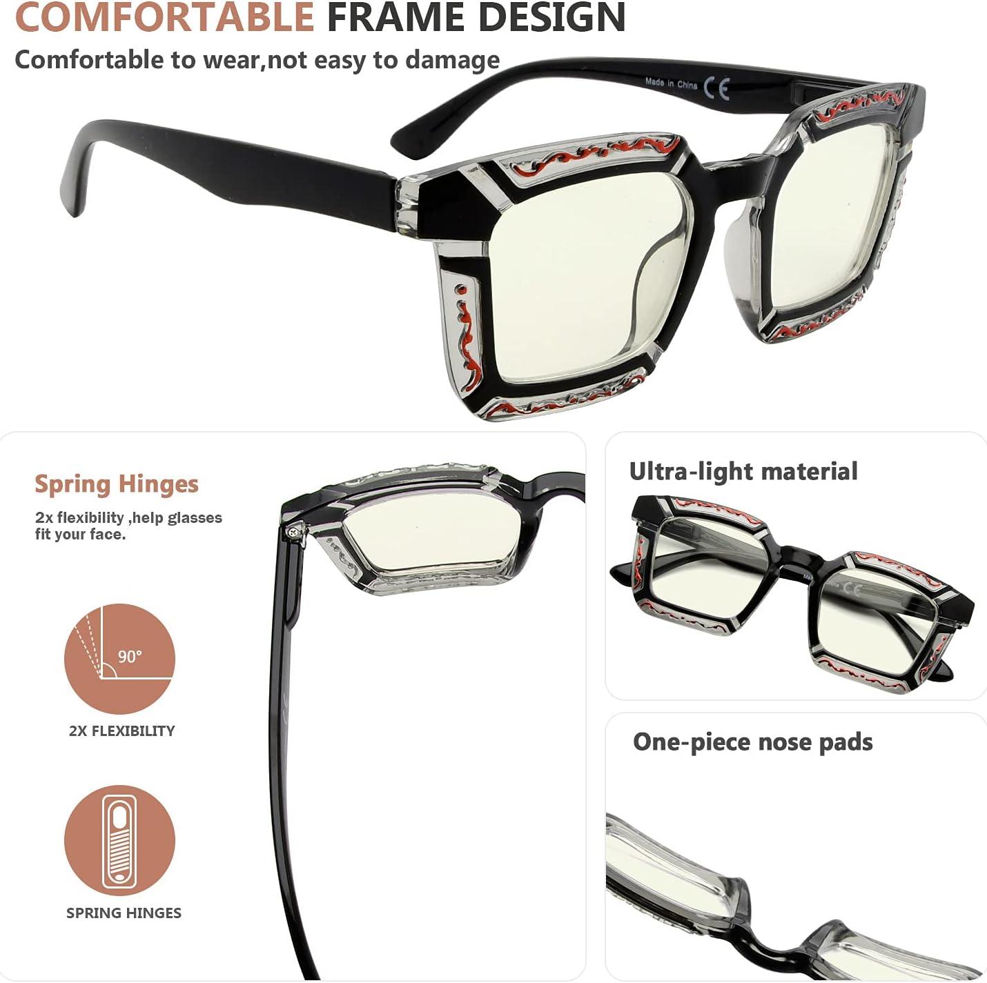 imageEyekepper 5pack Reading Glasses for Women Floral Pattern Design ReadersBlue Light Blocking Reading Glasses