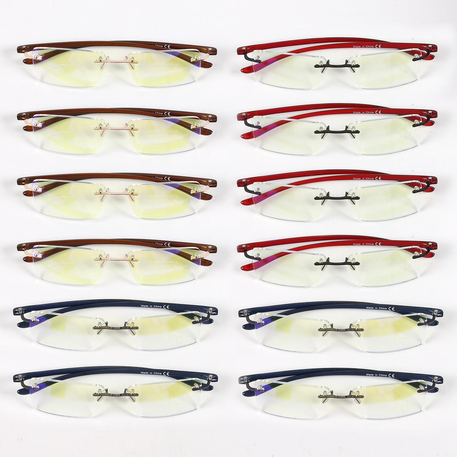 imageEyekepper Blue Light Blocking Glasses  3 Pack Rimless Computer Readers12 Pack Mix  Tmcg14003