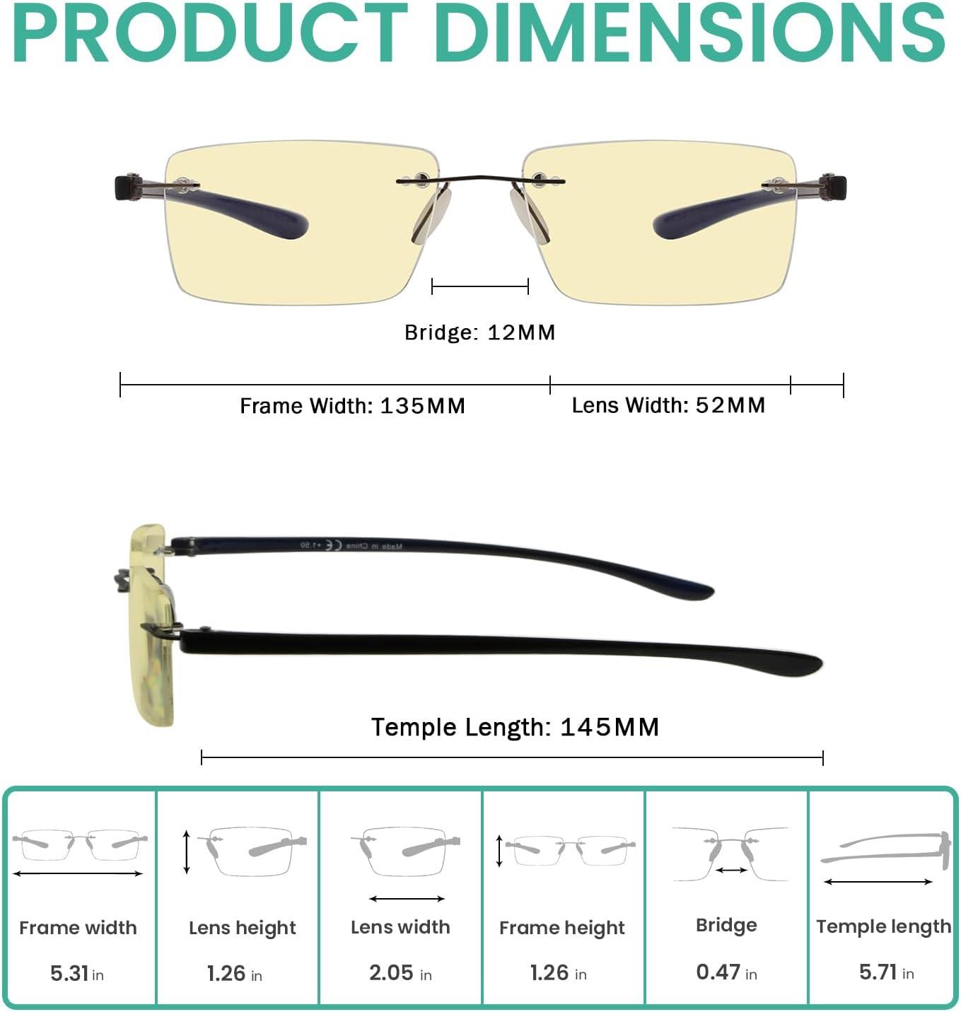 imageEyekepper Blue Light Blocking Glasses  3 Pack Rimless Computer Readers12 Pack Mix  Tmcg14003