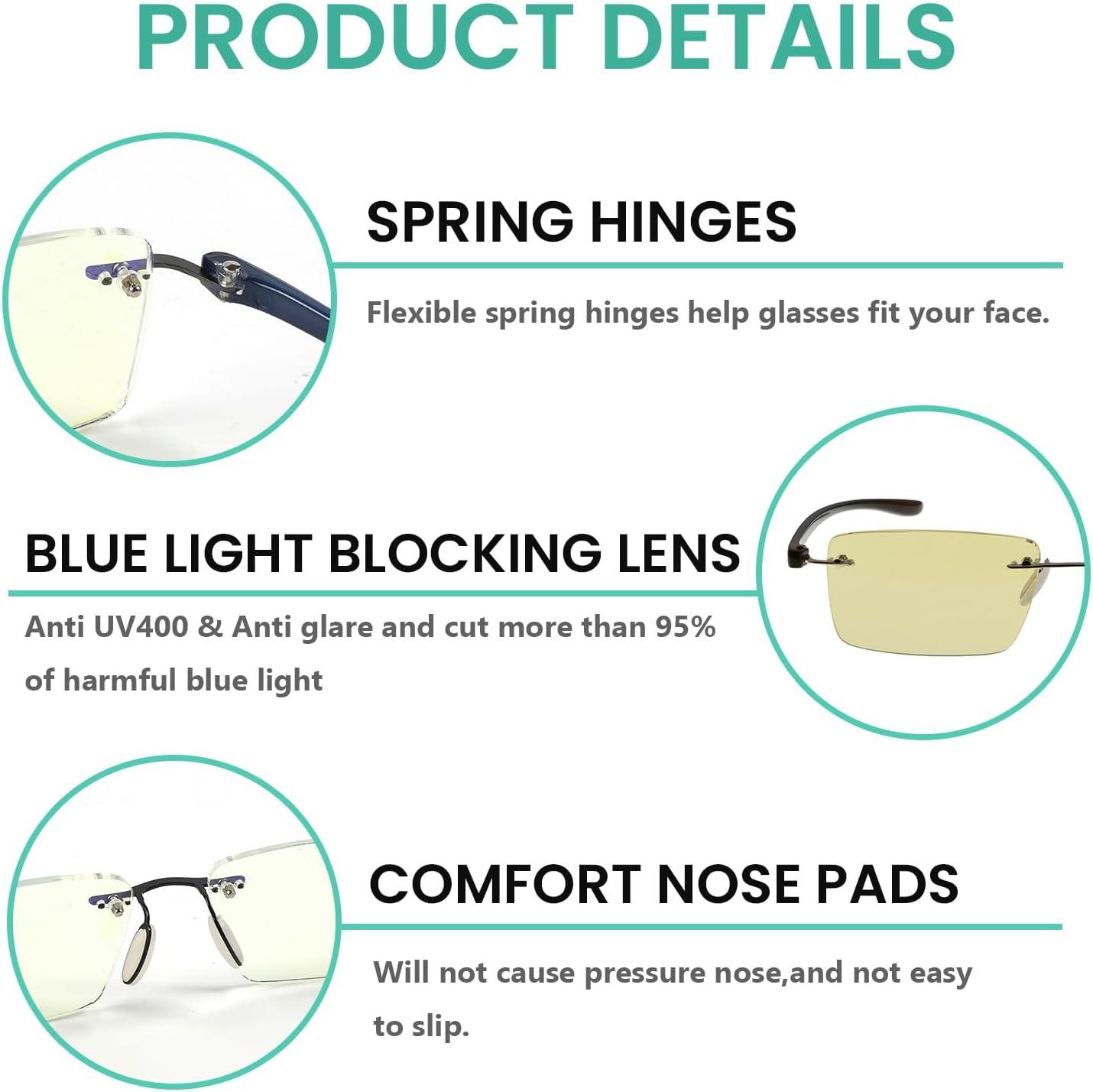 imageEyekepper Blue Light Blocking Glasses  3 Pack Rimless Computer Readers12 Pack Mix  Tmcg14003