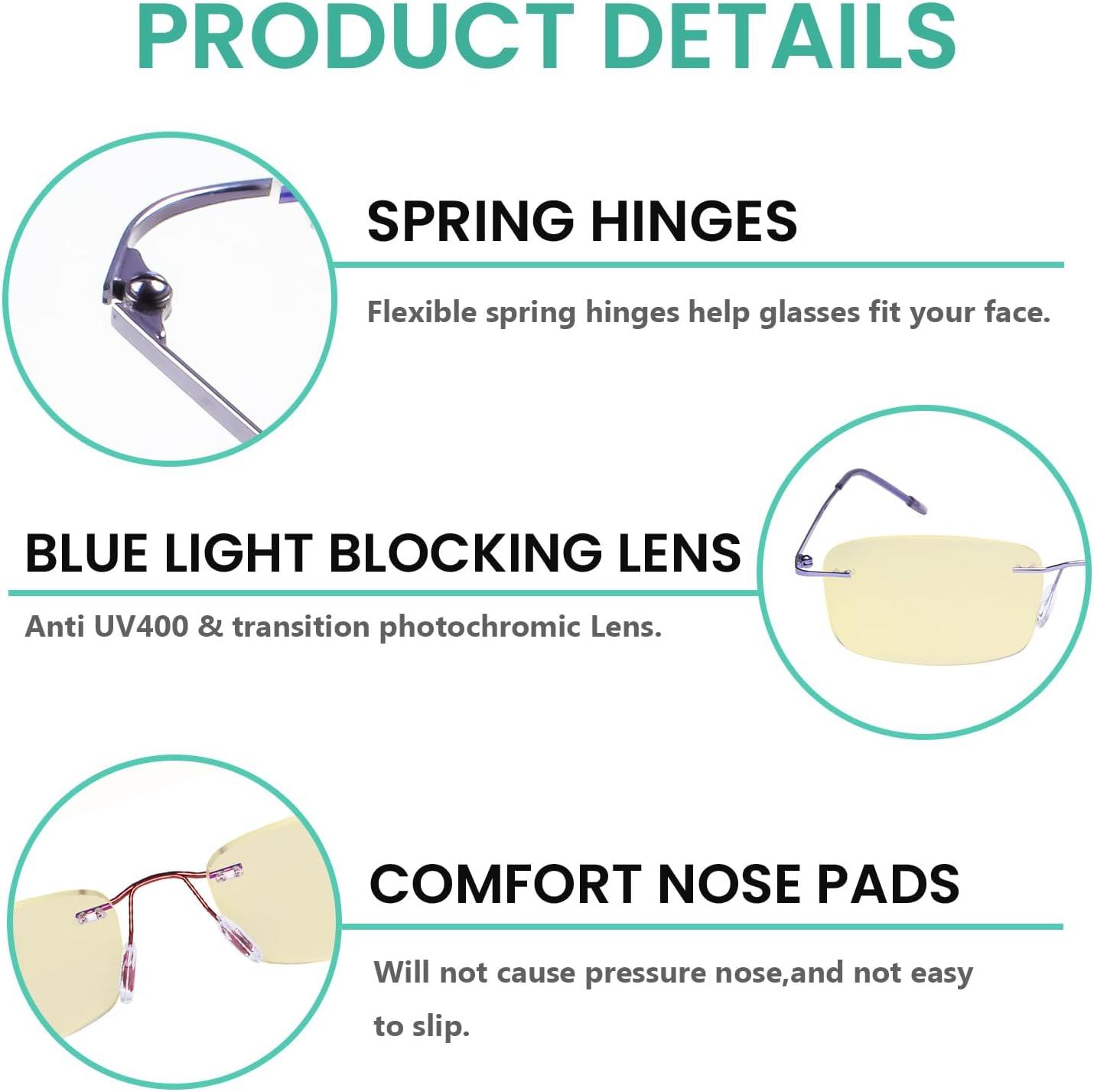 imageEyekepper Blue Light Blocking Glasses  3 Pack Rimless Computer Readers12 Pack Mix  Tmwk8a