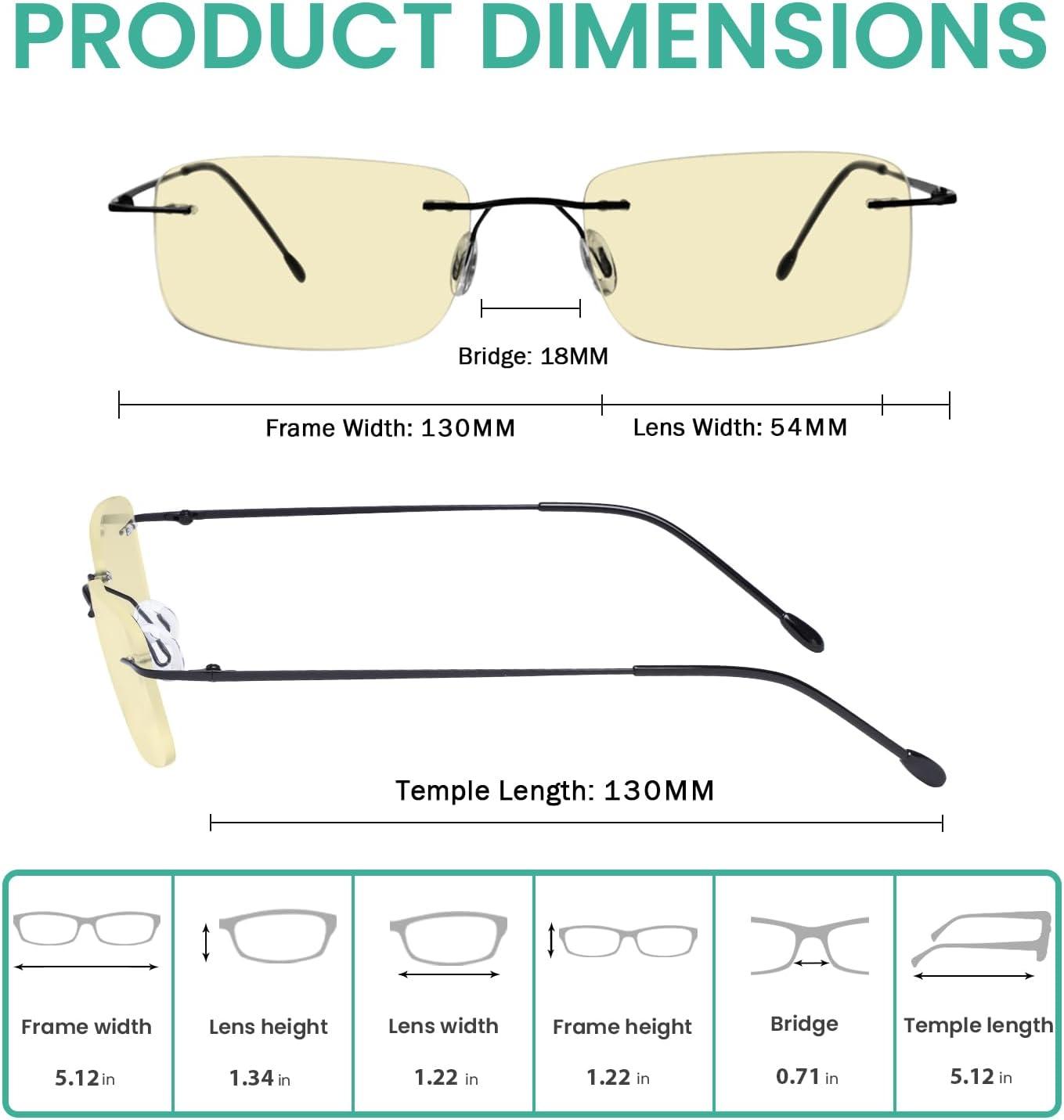imageEyekepper Blue Light Blocking Glasses  3 Pack Rimless Computer Readers12 Pack Mix  Tmwk8a