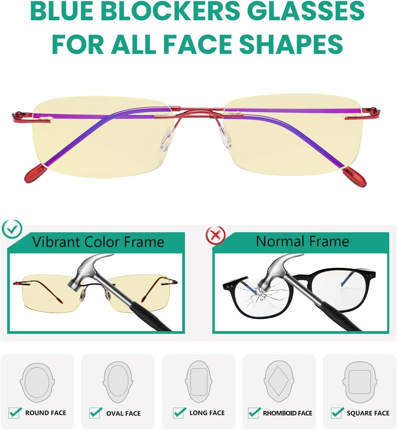 imageEyekepper Blue Light Blocking Glasses  3 Pack Rimless Computer Readers12 Pack Mix  Tmwk8a