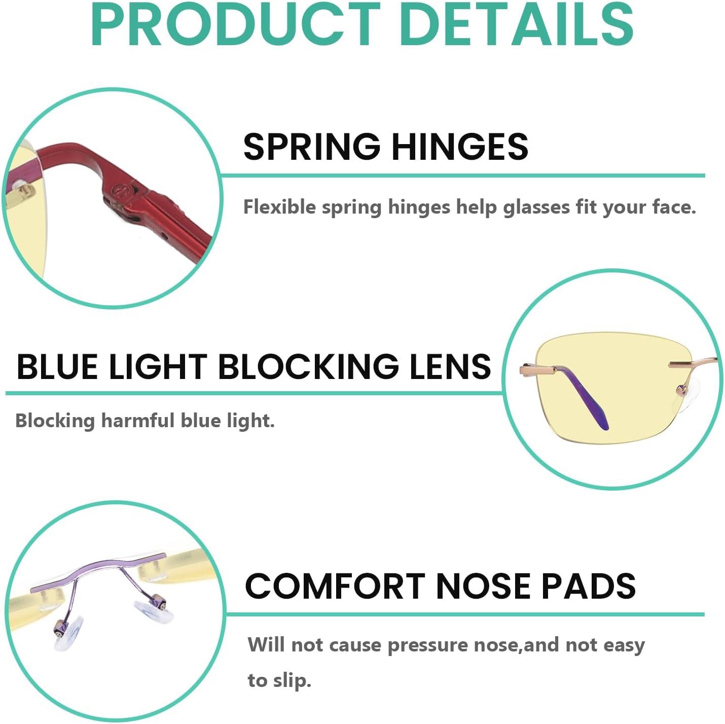 imageEyekepper Blue Light Blocking Glasses  3 Pack Rimless Computer Readers12 Pack Mix  Tmwk9906ab