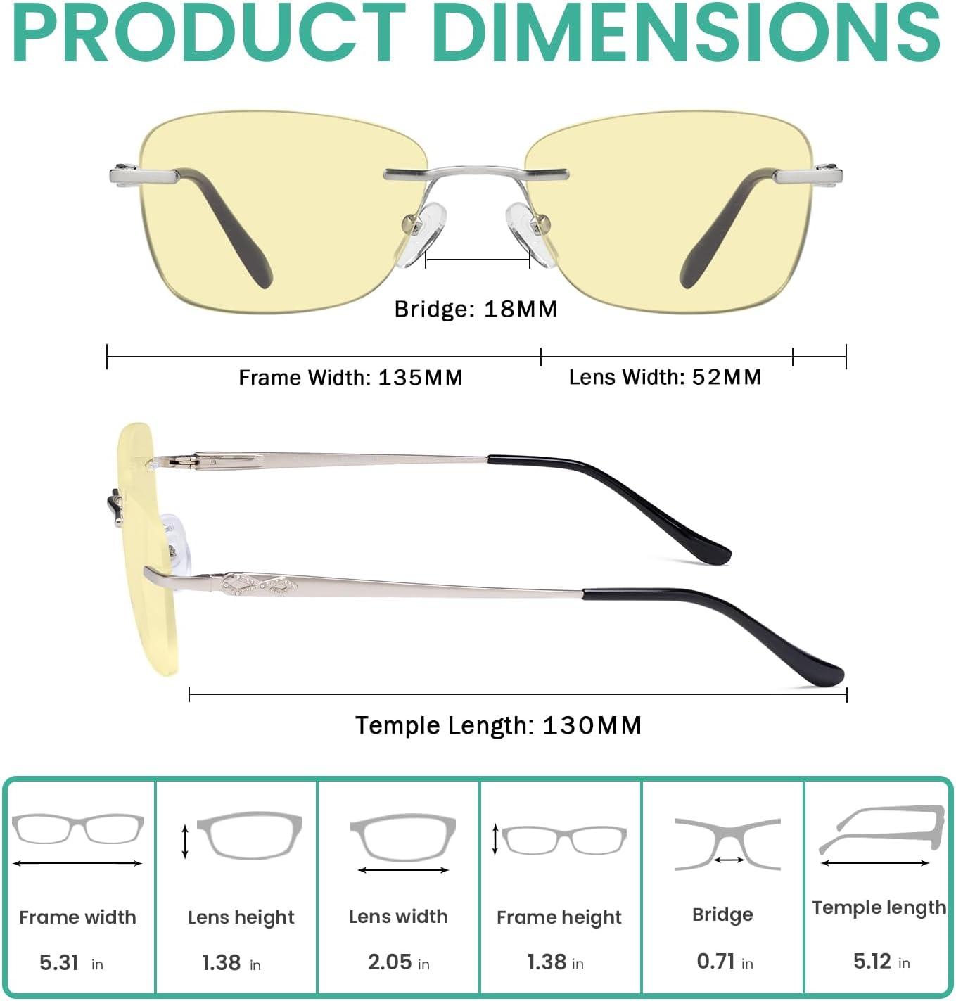 imageEyekepper Blue Light Blocking Glasses  3 Pack Rimless Computer Readers12 Pack Mix  Tmwk9906ab