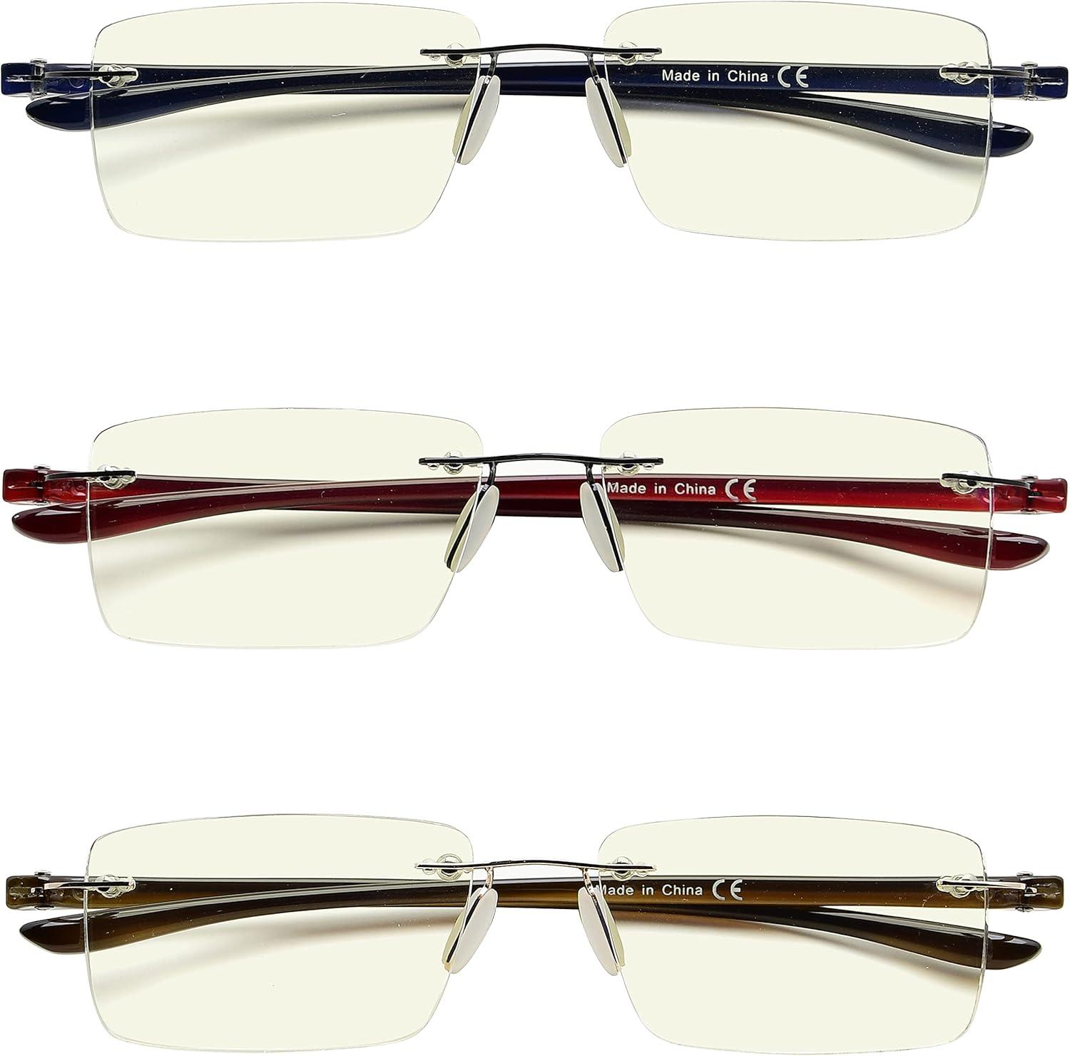 imageEyekepper Blue Light Blocking Glasses  3 Pack Rimless Computer ReadersBlue Light Blockingb403 Pairs