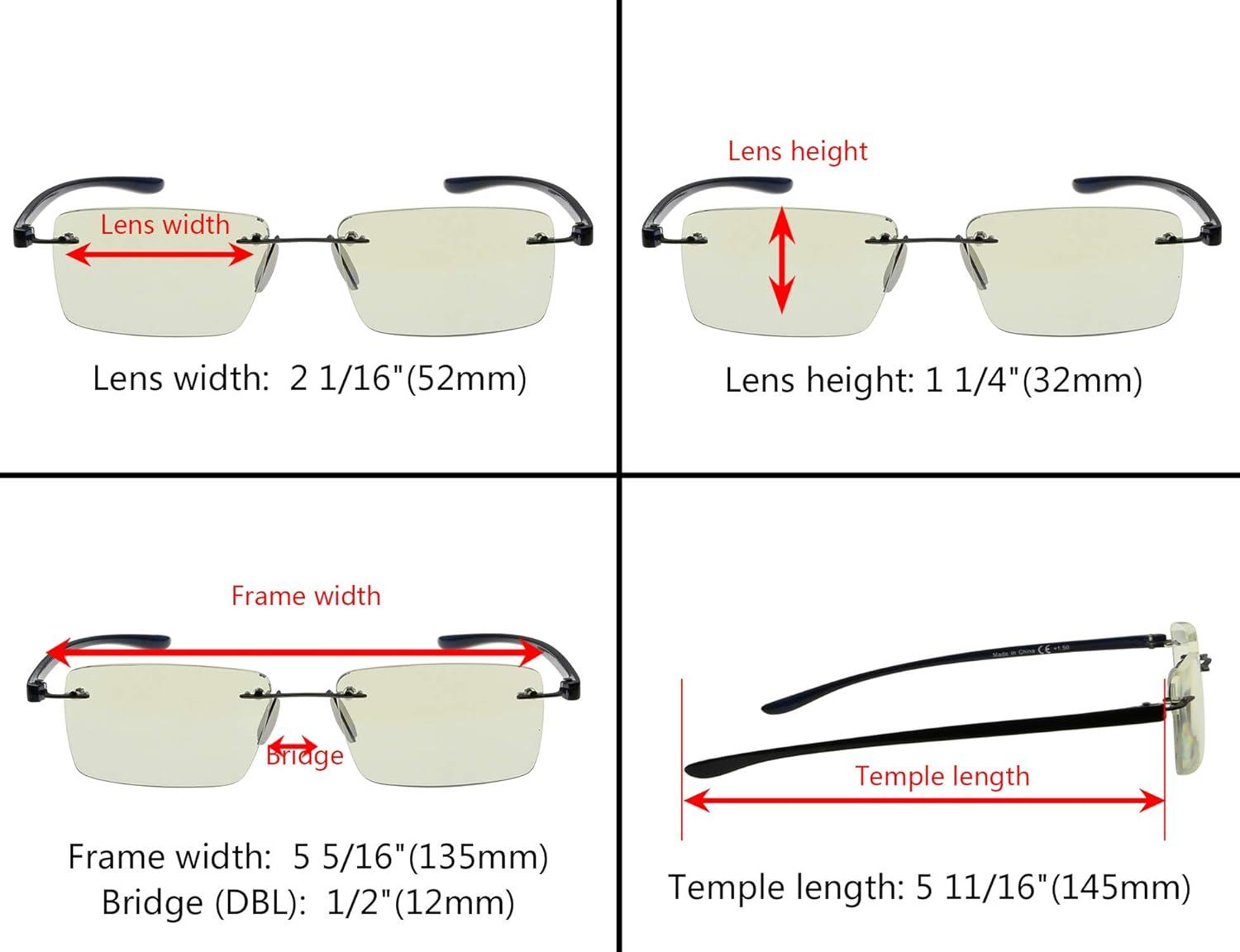 imageEyekepper Blue Light Blocking Glasses  3 Pack Rimless Computer ReadersBlue Light Blockingb403 Pairs