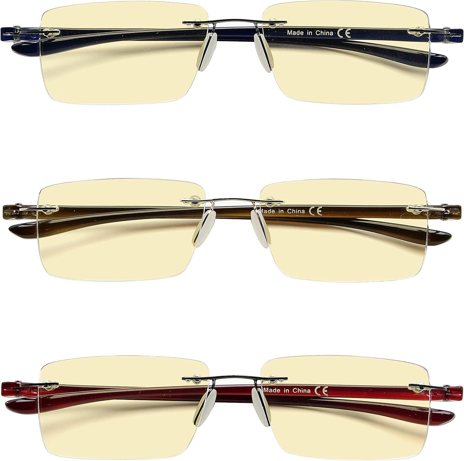 imageEyekepper Blue Light Blocking Glasses  3 Pack Rimless Computer ReadersBlue Light Blockingb603 Pairs